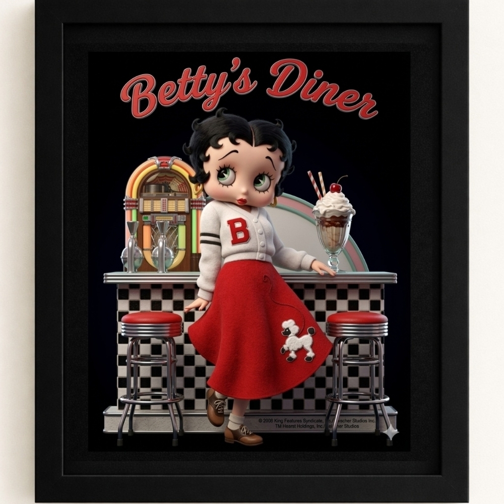 Betty Boop A.I. Art Print in Frame 8x10
